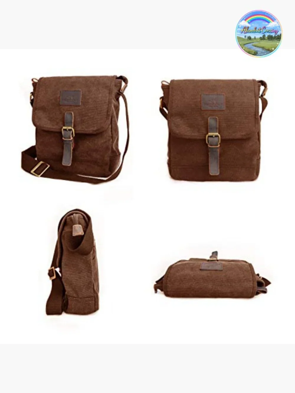 Canvas Messenger Bag Small Crossbody Bag Shoulder Bag Anti Theft